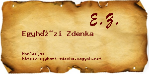 Egyházi Zdenka névjegykártya